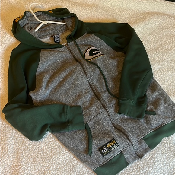 NFL Green Bay Packers Green and Gray Zip-Up Hoodie - Picture 2 of 2